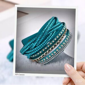 Teal Braided Double Wrap Bracelet